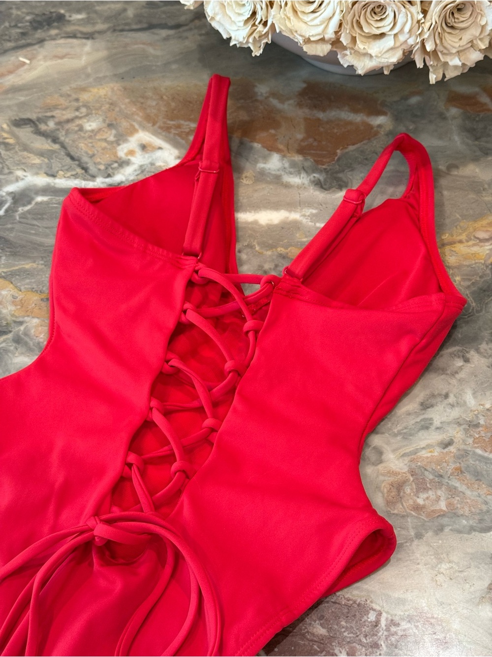 TA3 Plungey High Cut Sculpting One Piece Swimsuit Red XS/Short - Picture 5 of 7